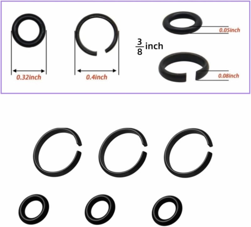 TALSWIF (6+6 Sets) 1/2” Impact Retaining Ring Friction Ring & 3/8” Impact Retaining Ring Friction Ring Anvil Clip with O-Ring for Electric Pneumatic Type Impact Wrench - Image 3